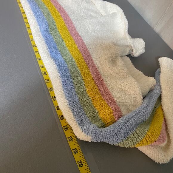 Altar'd State Womens Rainbow Striped Sweater Size Large Chenille Cowl Neck Cozy - Picture 7 of 9